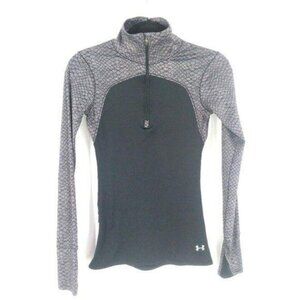 Under Armour Qualifier Fitted 1/4 Zip Top Womens XS Black Gray Athletic Active‎